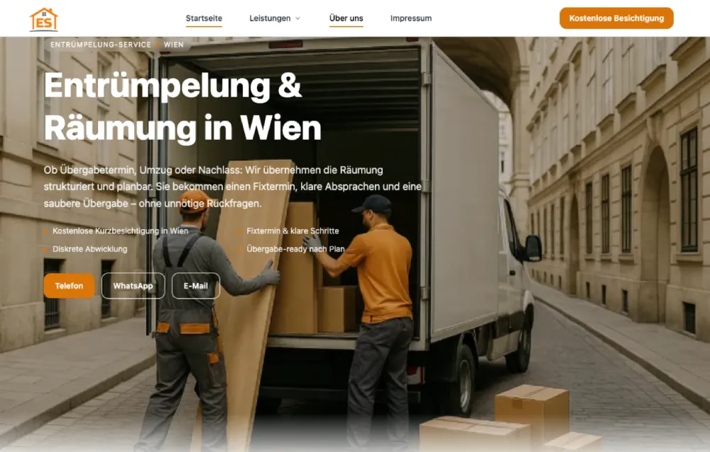 Projekt: Entrümpelung Service – Website